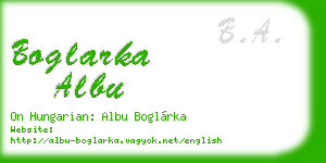 boglarka albu business card