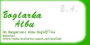 boglarka albu business card